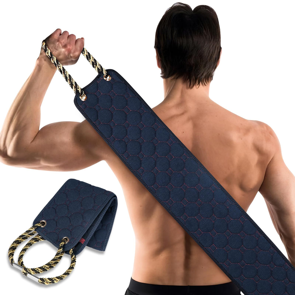 eaxun 39-inch exfoliating back scrubber front view