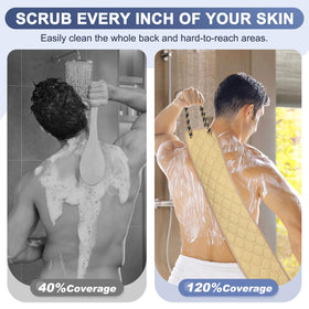 eaxun back scrubber dual handles close-up
