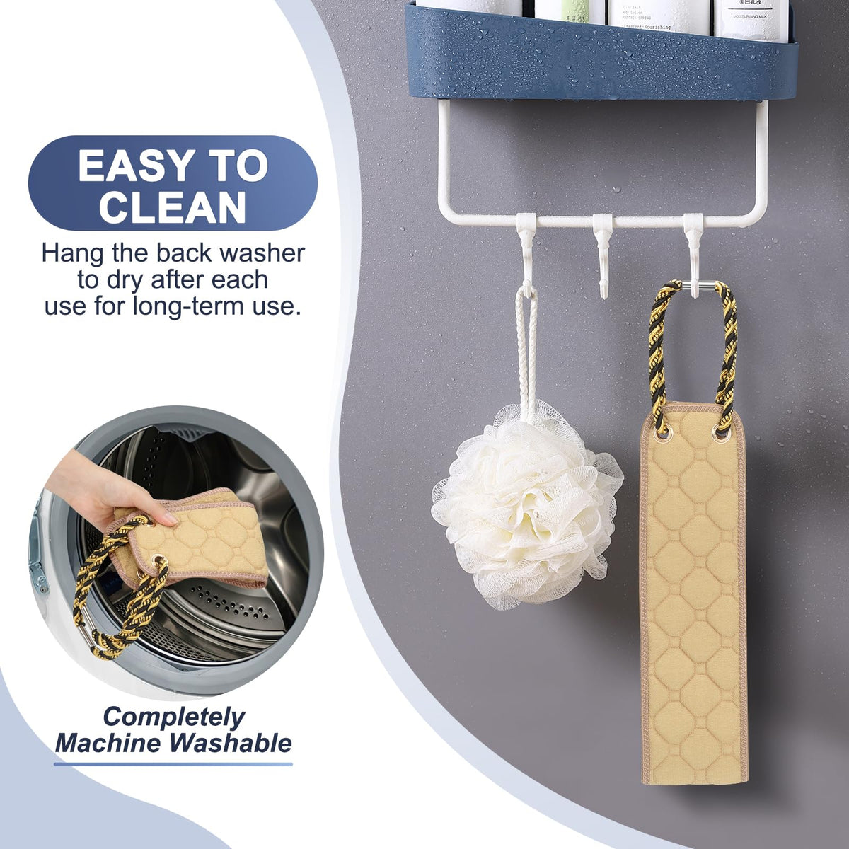 eaxun back scrubber hanging to dry