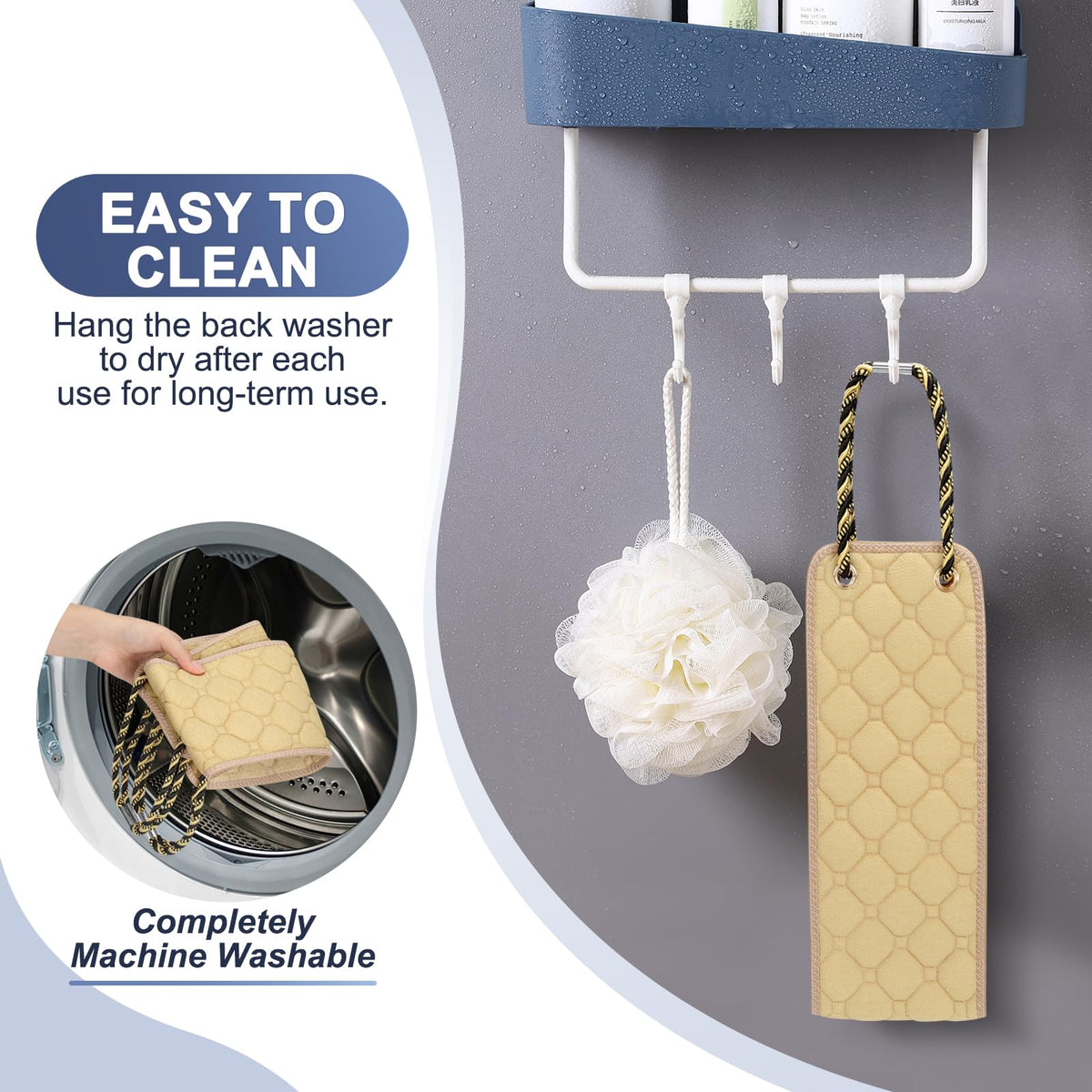 eaxun back scrubber hanging to dry