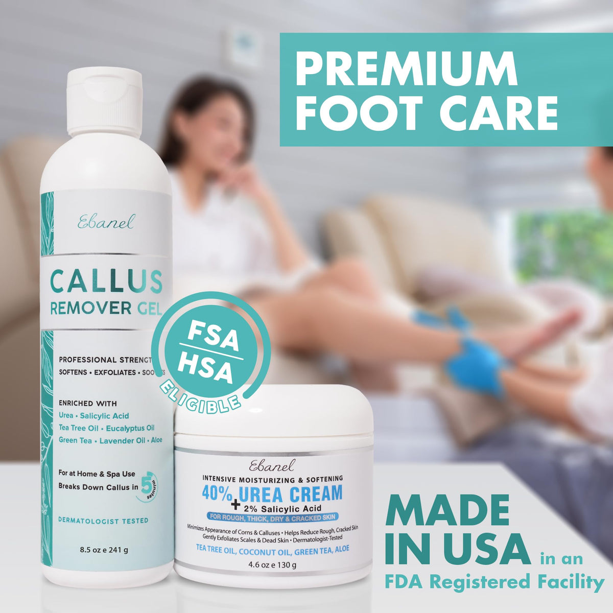 Ebanel Callus Remover Gel application on foot