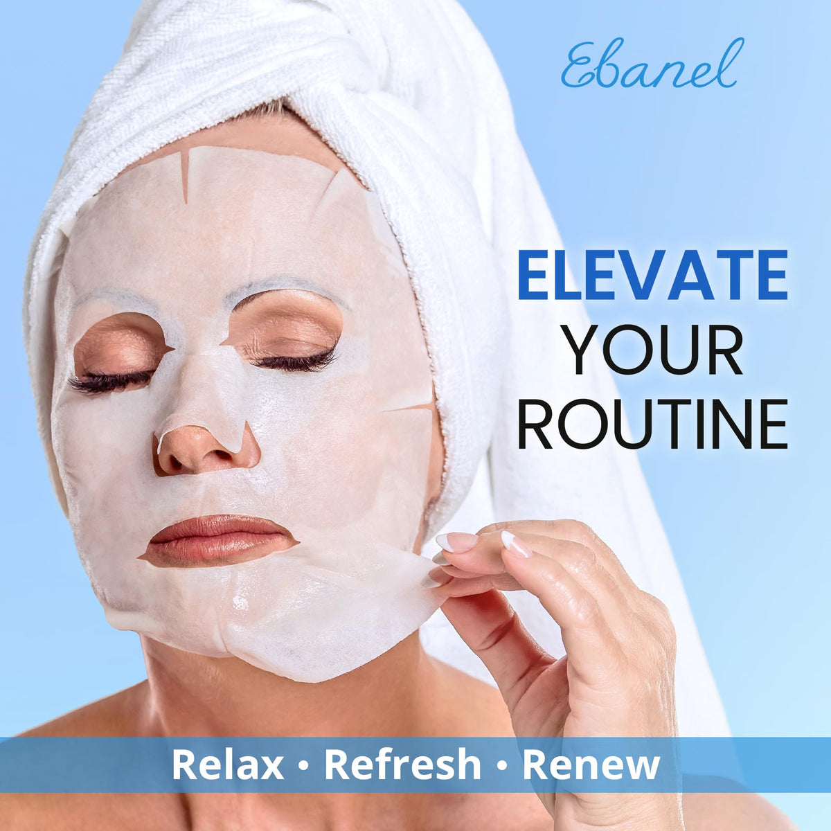 Ebanel Collagen Face Mask being applied to the face
