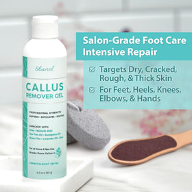 Ebanel foot care products on a bathroom counter