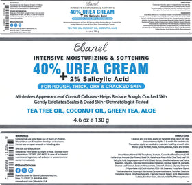 Ebanel Urea Cream 40% on a bathroom counter