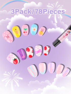 EBANKU kids press on nails in a lovely gift box