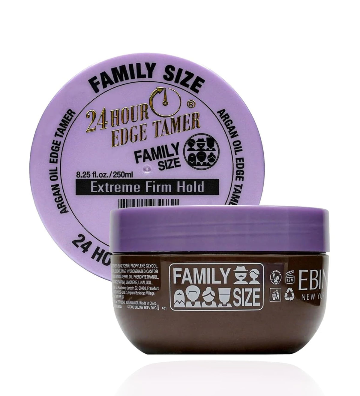 EBIN NEW YORK 24 Hour Edge Tamer front view with packaging