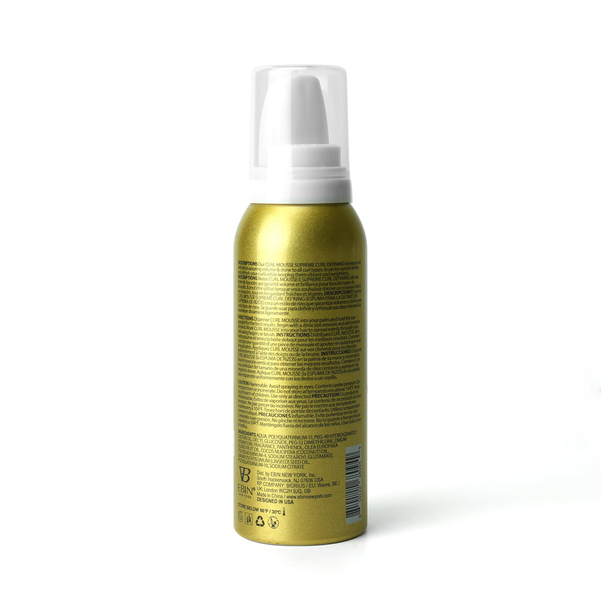 EBIN NEW YORK Curl Defining Mousse 2.7 Fl Oz packaging side view