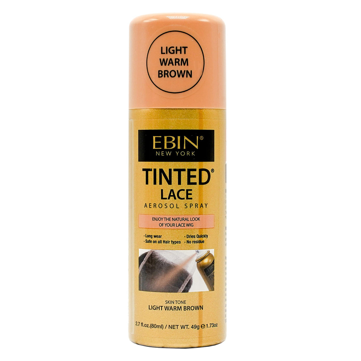 EBIN NEW YORK Tinted Lace Spray Light Warm Brown 2.7 Fl Oz front view