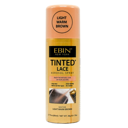EBIN NEW YORK Tinted Lace Spray Light Warm Brown 2.7 Fl Oz front view