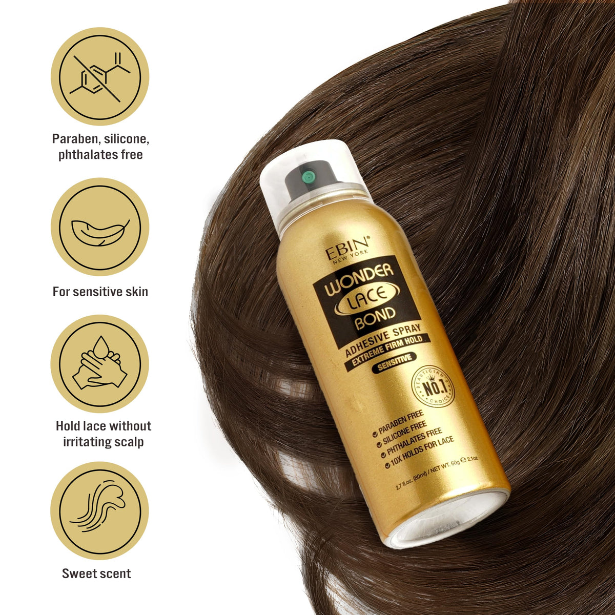 EBIN NEW YORK Wonder Lace Bond Adhesive Spray nozzle close-up