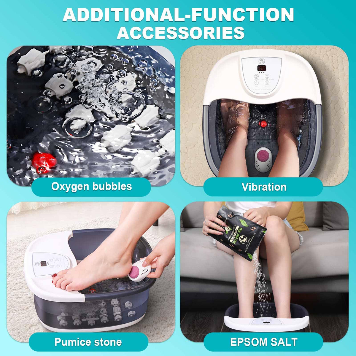 ECARBME Foot Spa Bath Massager with bubbles in water