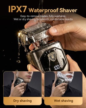EchoByte Electric Foil Shaver wet use demonstration