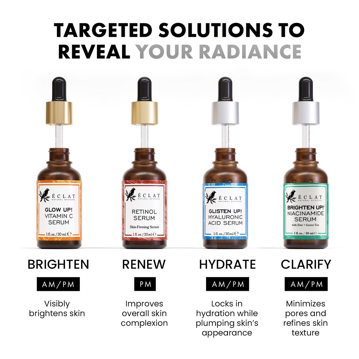 Eclat Skincare Renewing Retinol Serum 30ml on a skincare shelf