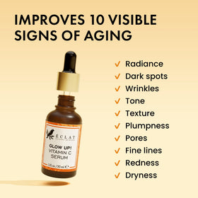 Eclat Skincare Vitamin C Serum 1 Fl Oz with ingredients list