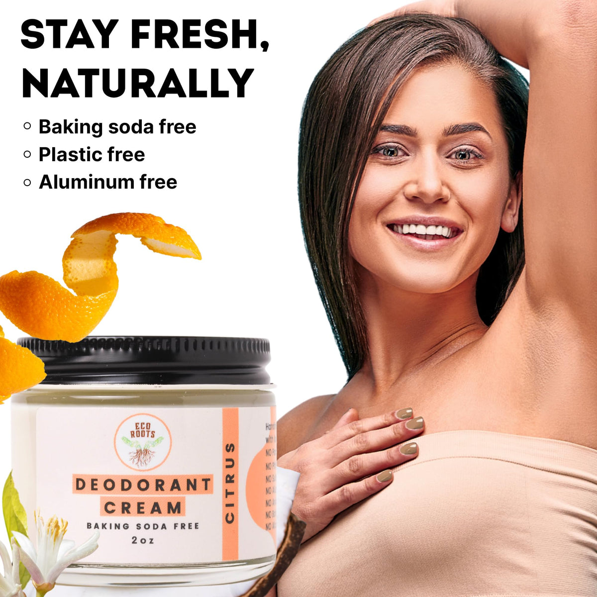 ECO ROOTS Natural Deodorant Cream 168g packaging