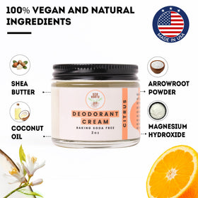 ECO ROOTS Natural Deodorant Cream jar with lid open