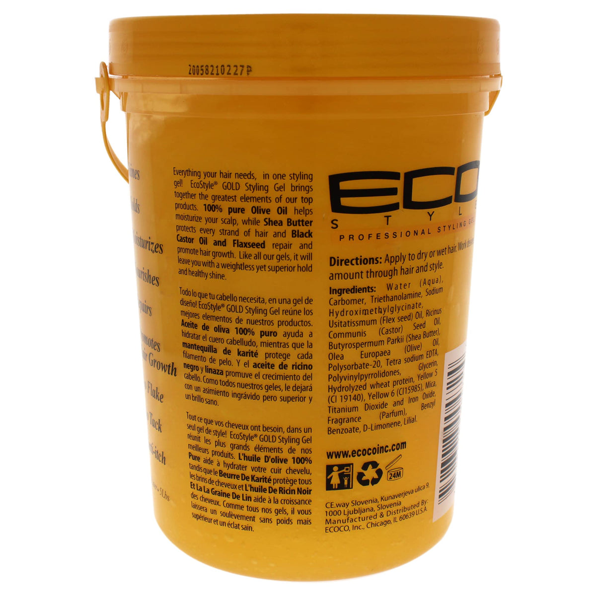 Eco Style Gel Olive Oil and Shea Butter 80 oz packaging details