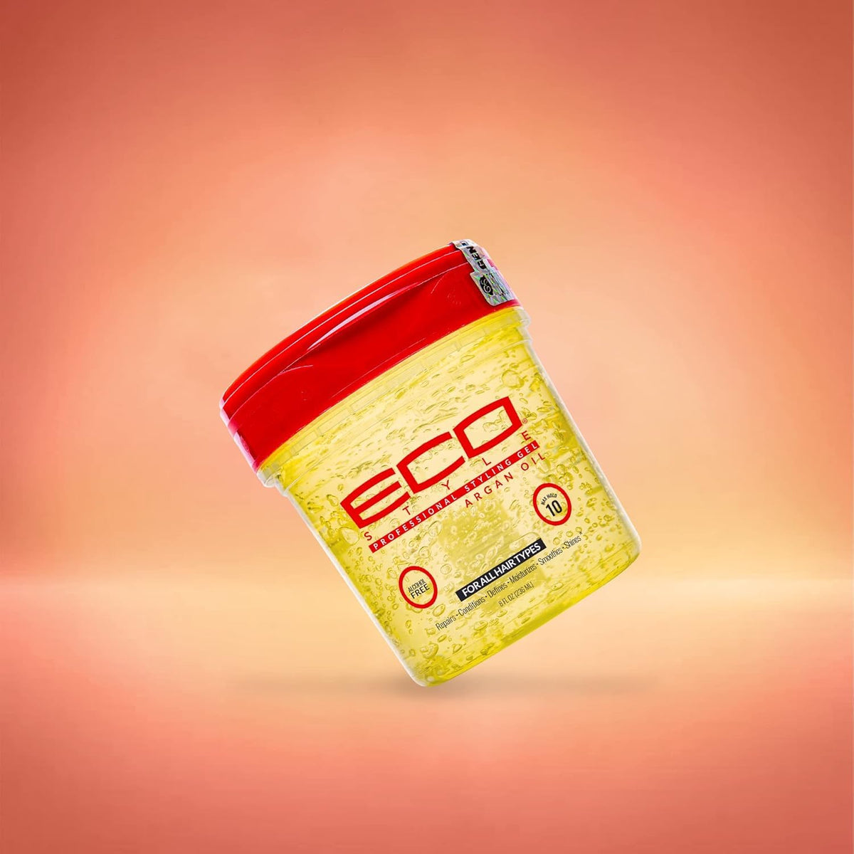 Eco Style Moroccan Argan Oil Styling Gel side view showing packaging