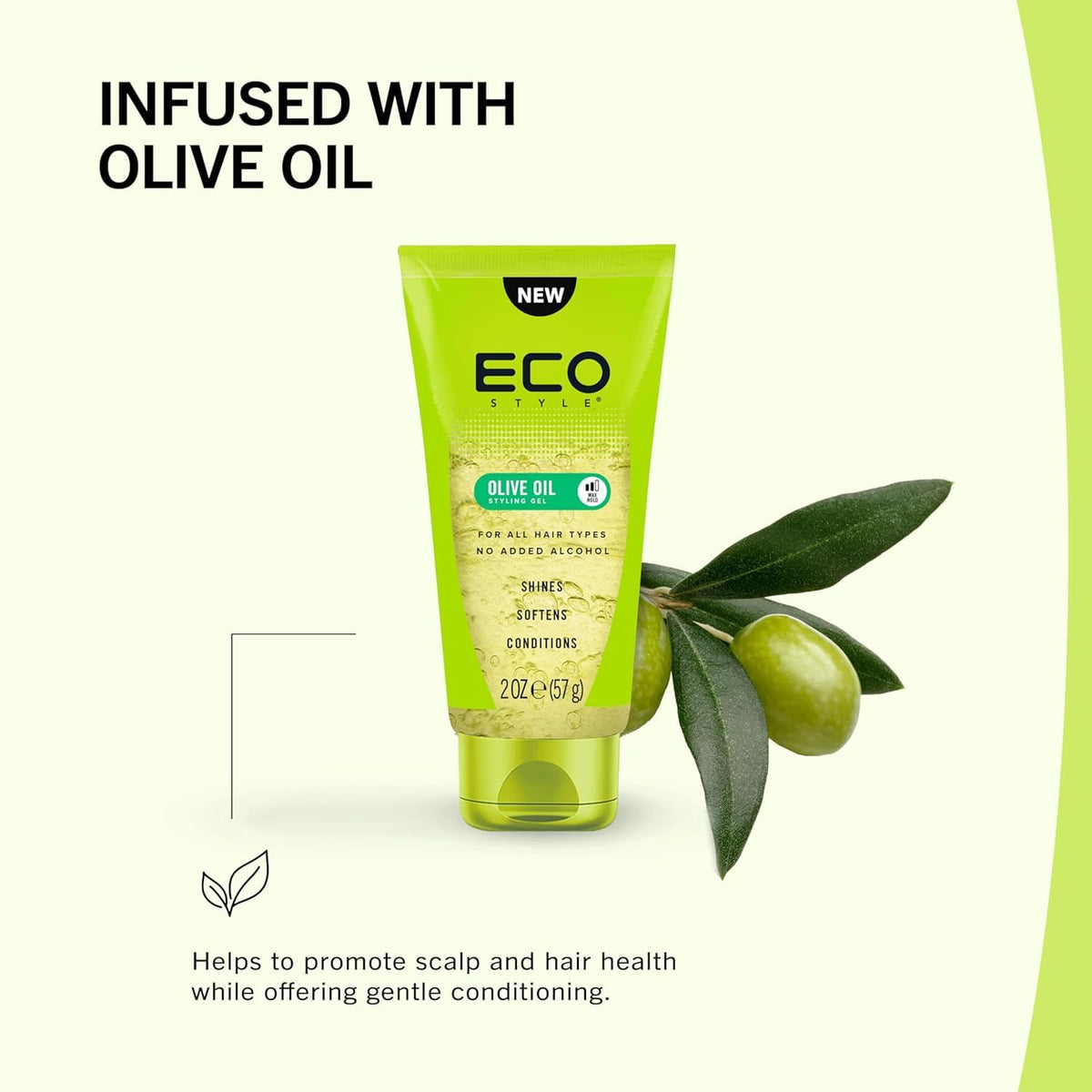 Eco Style Olive Oil Hair Gel packaging details