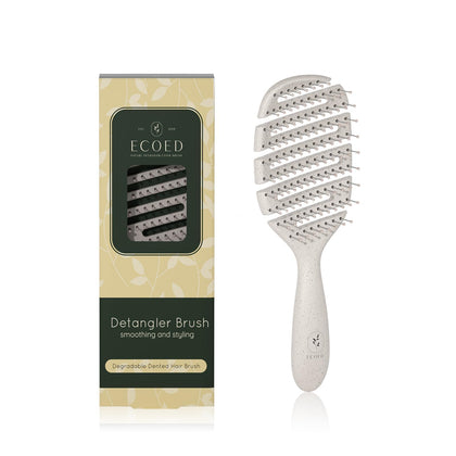ecoed Detangler Hairbrush front view with soft bristles