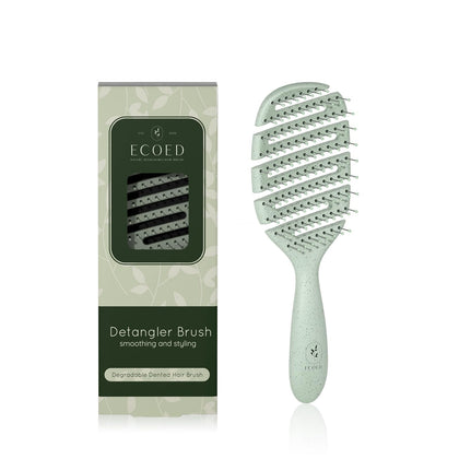 ecoed Detangler Hairbrush Green front view
