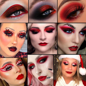 ecofavor Red Goth Eyeshadow Palette featuring vegan and cruelty-free label
