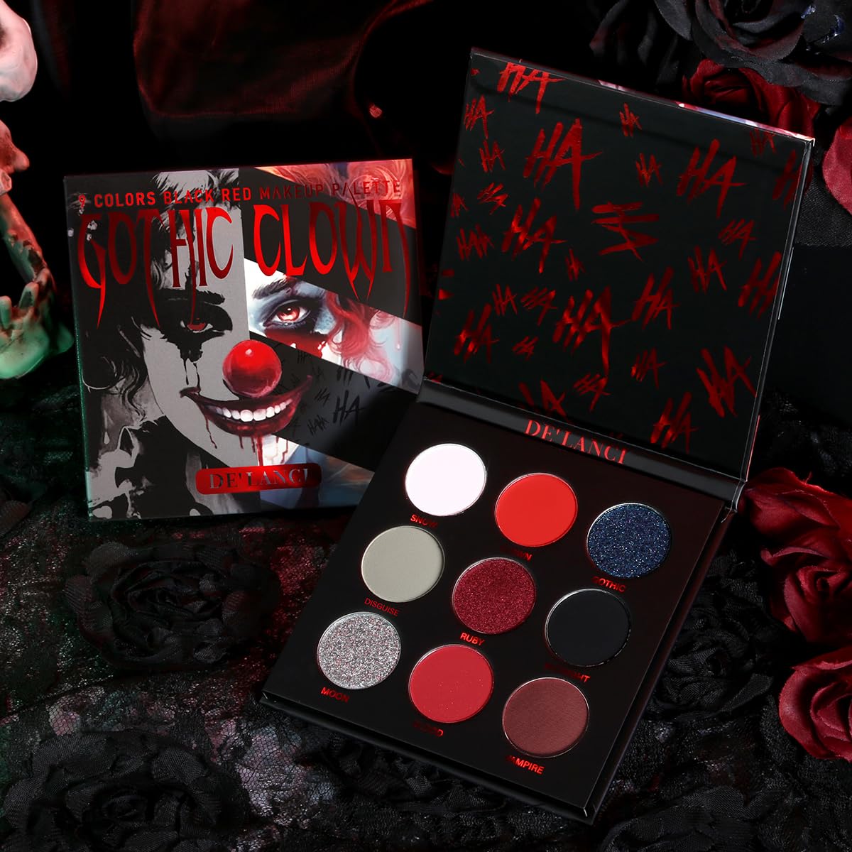 ecofavor Red Goth Eyeshadow Palette with vibrant pigmentation