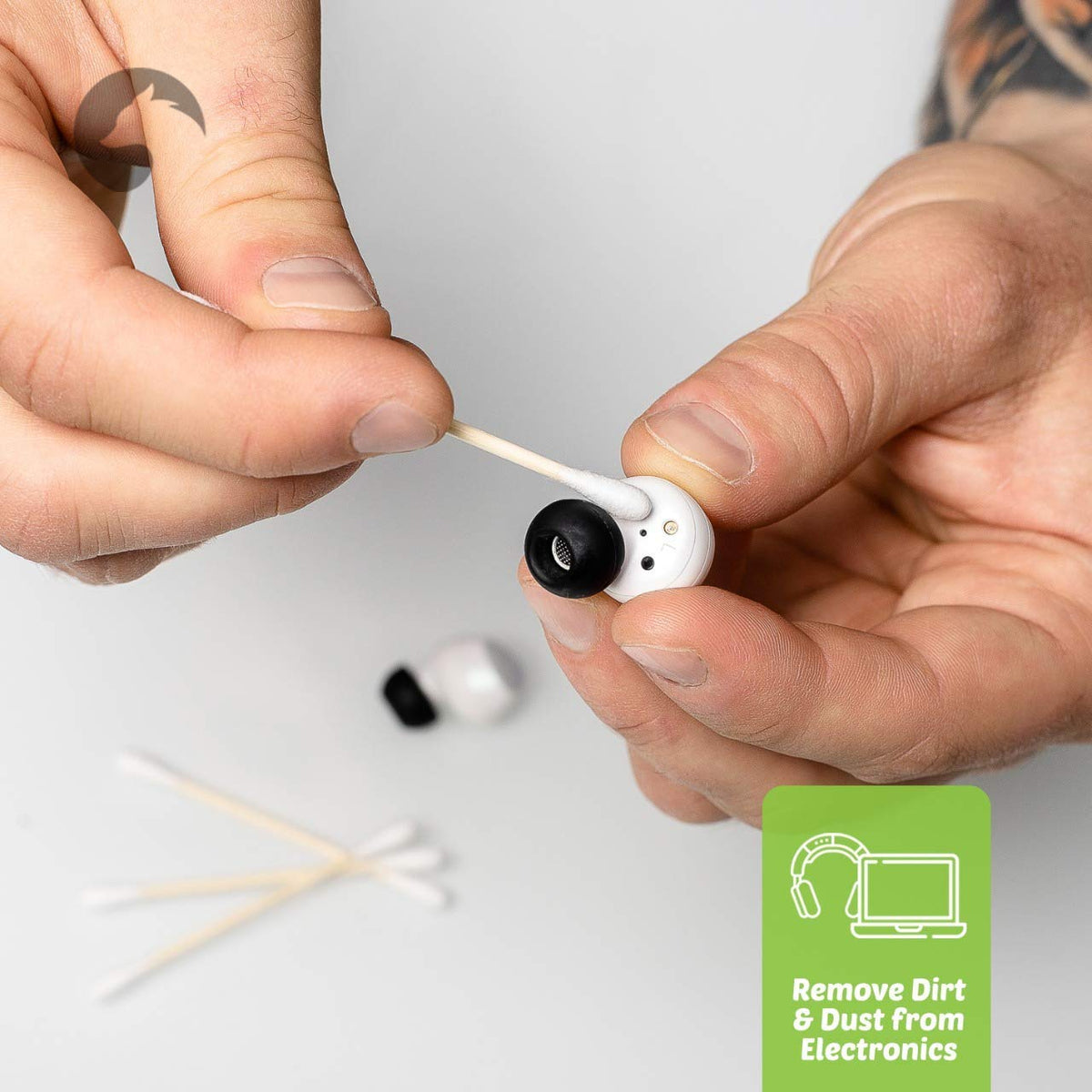 EcoFox Bamboo Cotton Swabs in eco-friendly packaging with soy-based dye