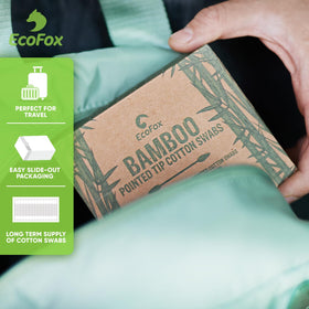 EcoFox Bamboo Cotton Swabs in use for makeup