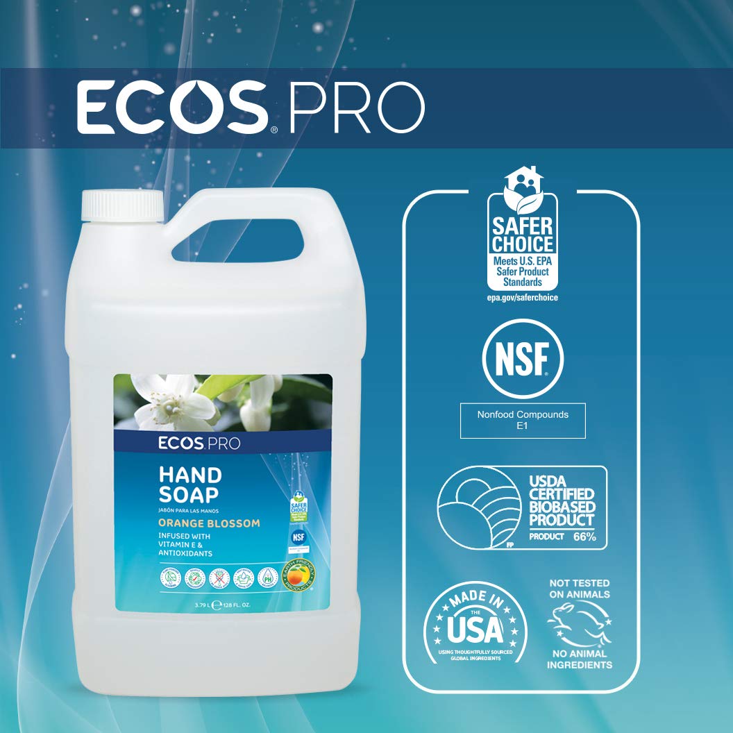 ECOS PRO Hand Soap Refill 1 Gallon Orange Blossom side view