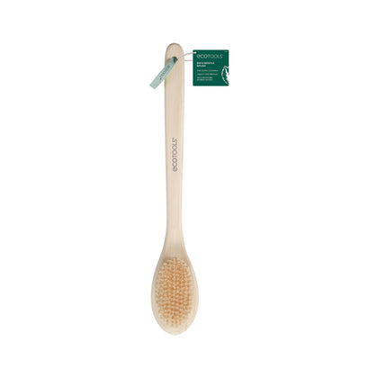 EcoTools Bath Bristle Brush front view with bamboo handle
