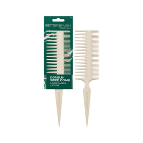 EcoTools Double-Sided Hair Comb front view with wide and narrow teeth