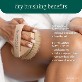 EcoTools Dry Body Brush in travel bag for easy portability