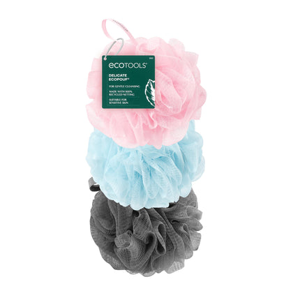 EcoTools EcoPouf 3 Pack Bath Sponge Set front view