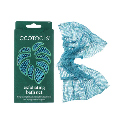 EcoTools Exfoliating Bath Net front view showing unique knot design