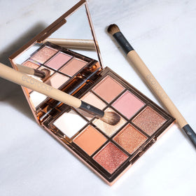 EcoTools Eye Brush Set in a travel makeup bag