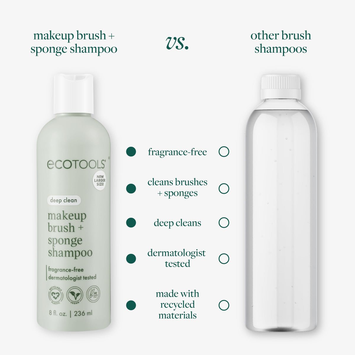 EcoTools Makeup Brush Cleanser 16 Fl Oz on a bathroom counter
