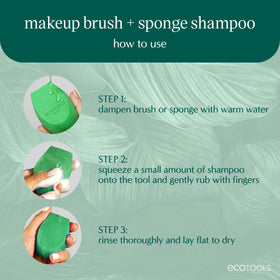 EcoTools Makeup Brush Cleanser 16 Fl Oz with clean brushes