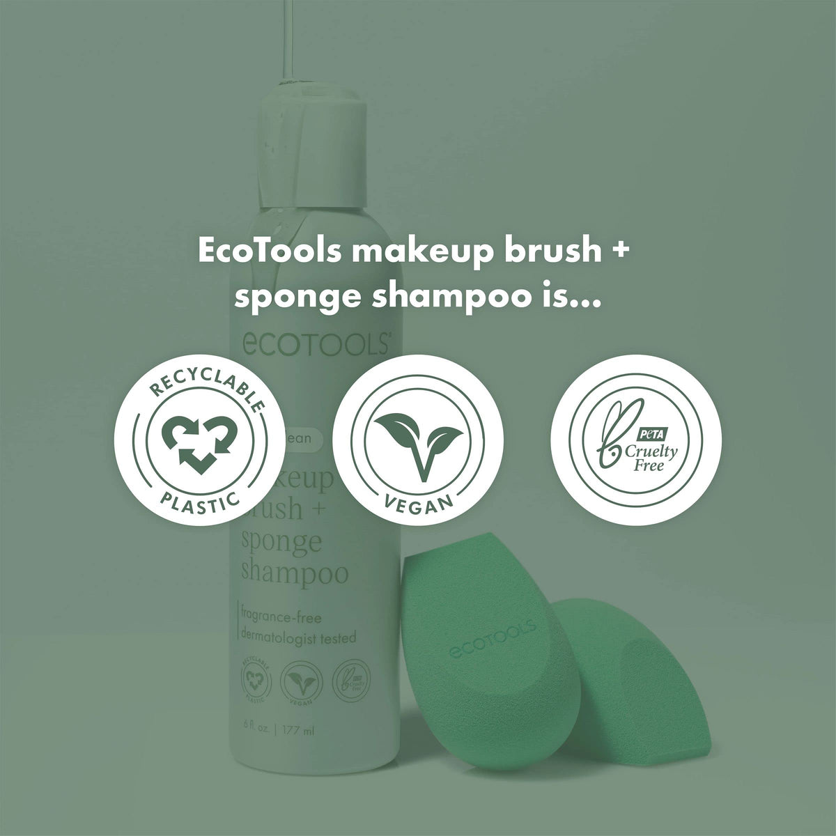 EcoTools Makeup Brush Cleanser 8 Fl Oz with brushes