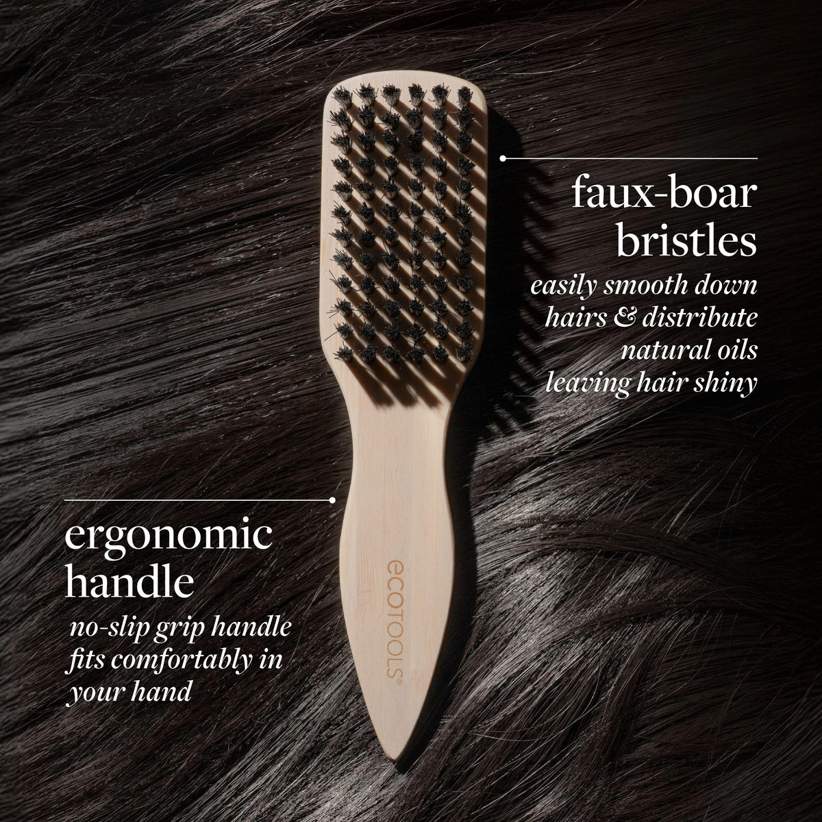 EcoTools Mini Slick Back Hair Brush back view showing bristles