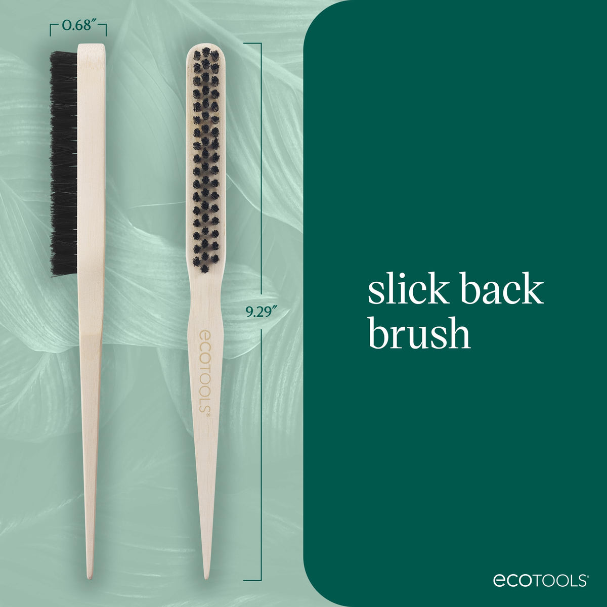 EcoTools Slick Back Hairbrush packaging with eco-friendly design