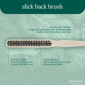 EcoTools Slick Back Hairbrush showing boar bristles close-up