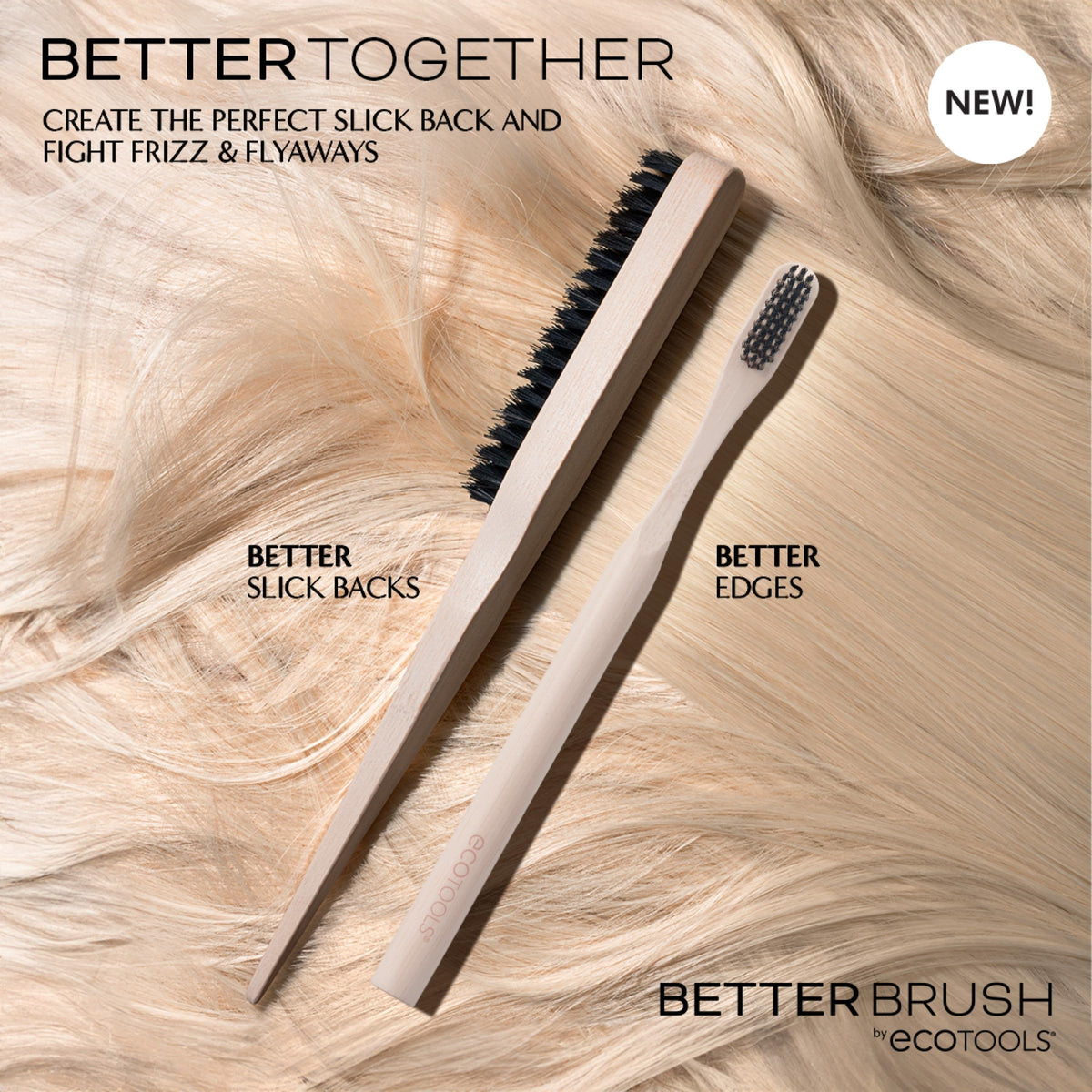 EcoTools Slick Back Hairbrush side view highlighting grip