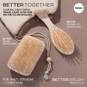 EcoTools Travel Detangler Hairbrush showing its compact size