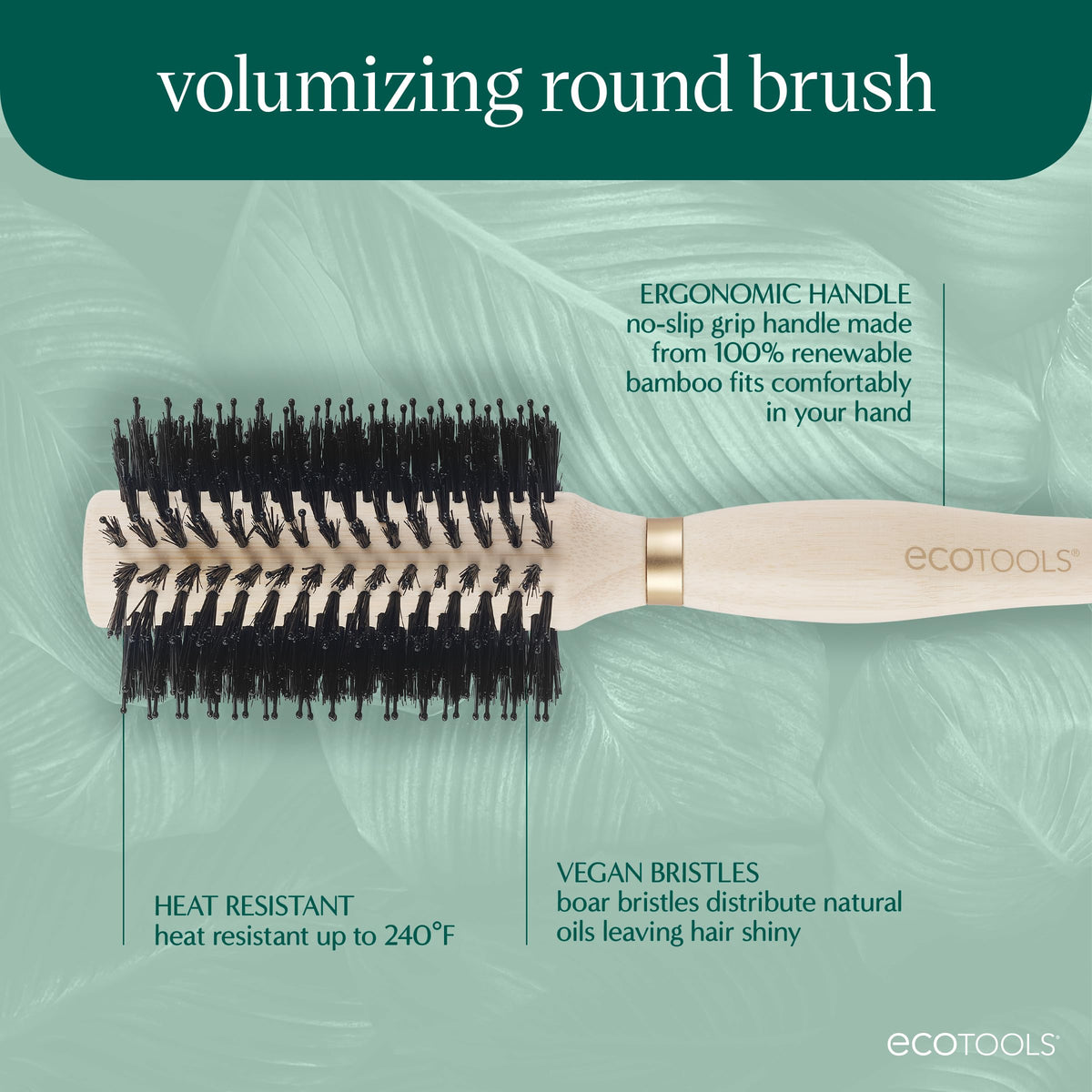 EcoTools Volumizing Round Brush side view highlighting round shape