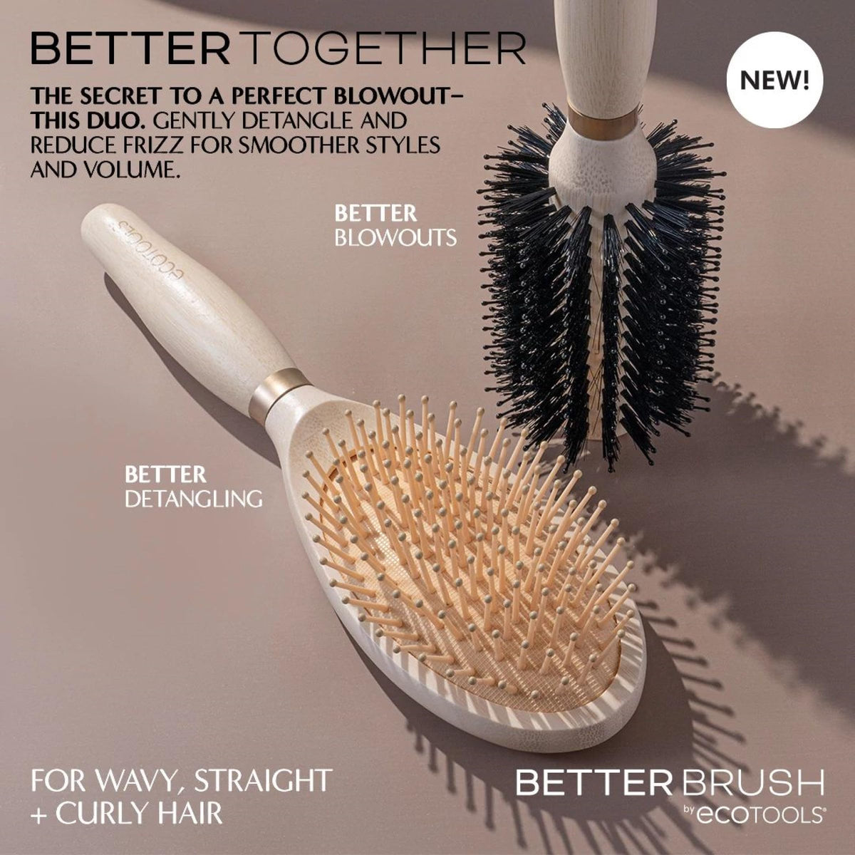 EcoTools Volumizing Round Brush with no-slip grip handle