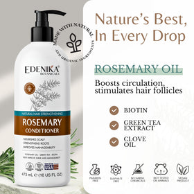 EDENIKA BOTANICALS Rosemary Oil Conditioner application on hair
