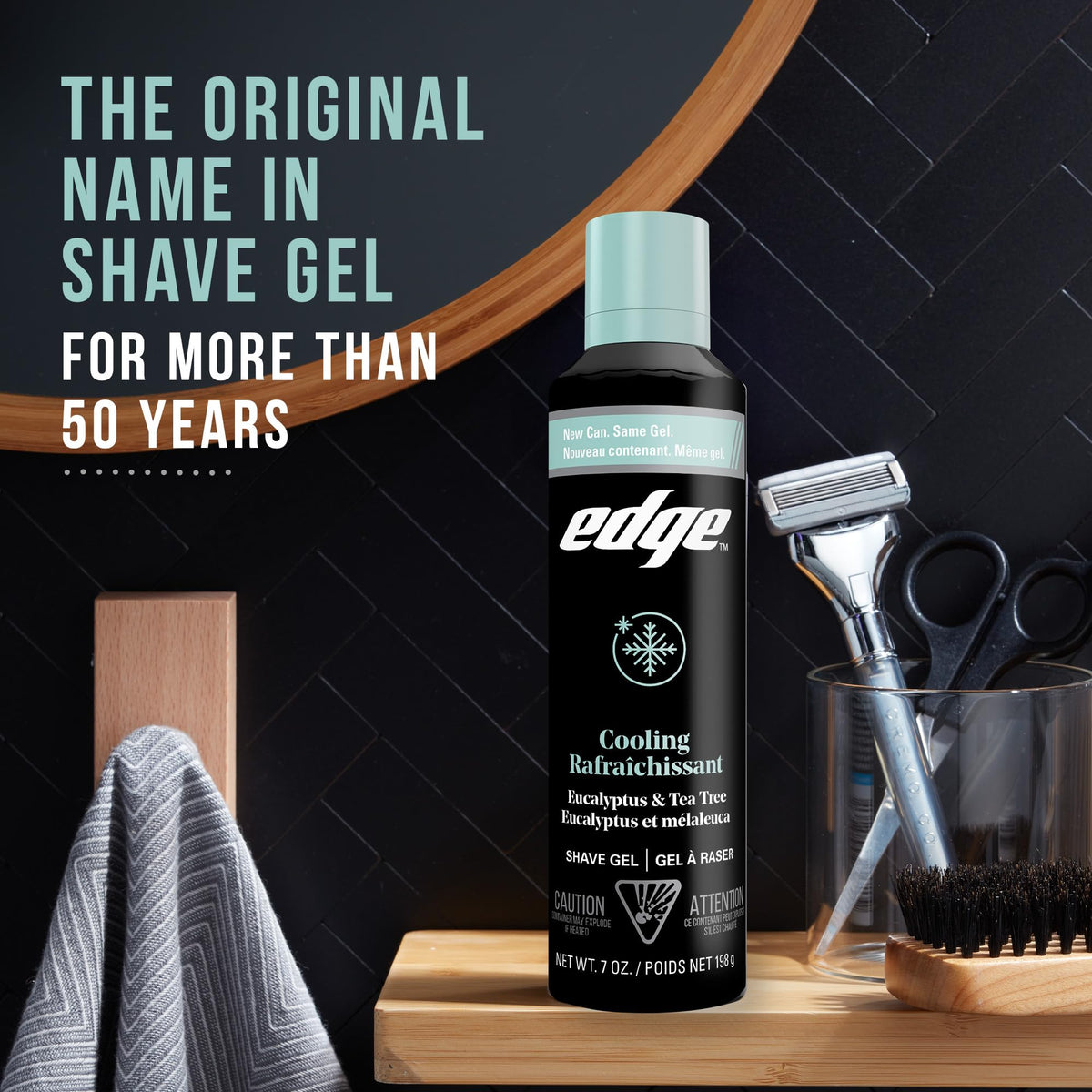 Edge Shaving Gel for Men in bathroom setting