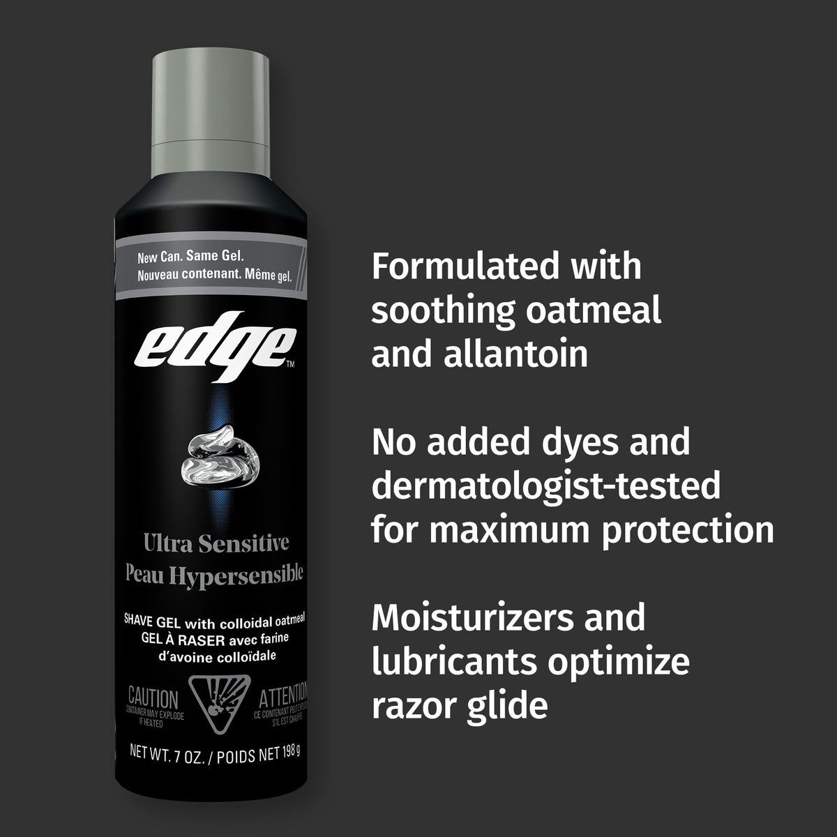 Edge Shaving Gel for Men, Ultra Sensitive Skin, 7 oz back view