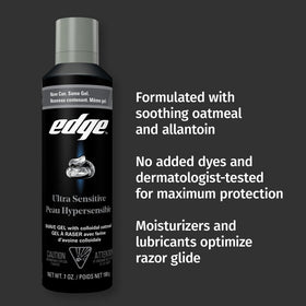 Edge Shaving Gel for Men, Ultra Sensitive Skin, 7 oz back view
